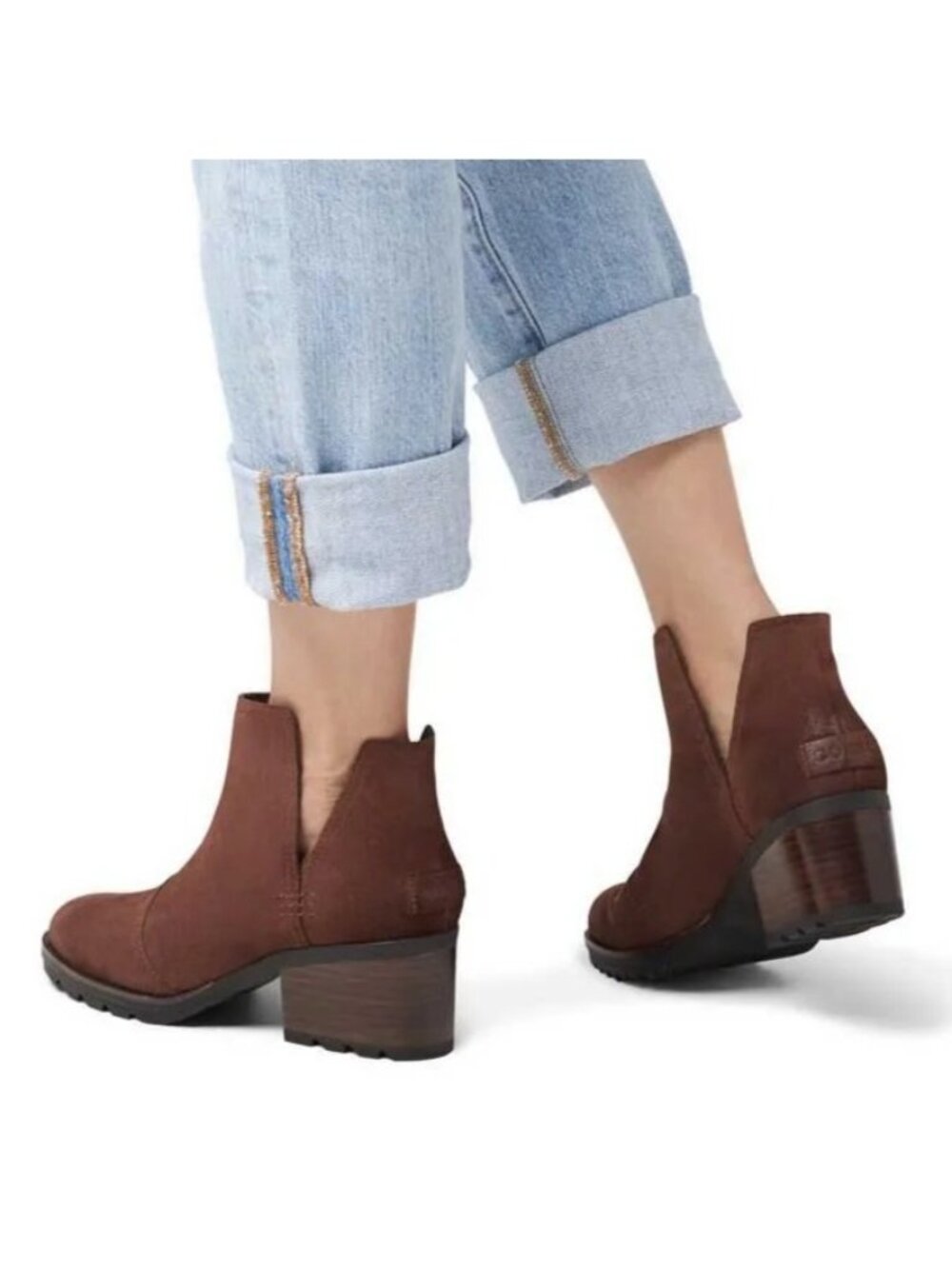Sorel Size 6 Brown Waterproof Suede Cate Cut Out Boots Block Heel Ankle Booties